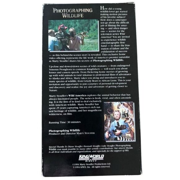 Marty Stouffer’s Wild America Photographing Wildlife 1994 VHS Video Tape - Picture 2 of 4